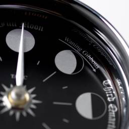 Tabic Handmade Prestige Moon Phase Clock in Chrome On An English Oak Mount - thumbnail 3