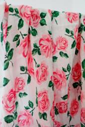Pink Roses Floral Gauze Swaddle Blanket, Baby Shower Gift, Girl Gift, Flower Lightweight For Newborns - thumbnail 1