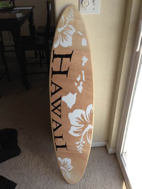 Custom Surfboard Wall Hanging Hawaiian Beach Decor With Boat Cleats