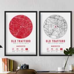 Old Trafford in Manchester Stadium Map - Prints & Frames Available Art Artwork Football Gift Dad Brother Boyfriend Fan Grandad Christmas - thumbnail 3