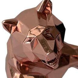 Richard Orlinski Bear Spirit Sculpture Pink Gold Resin Limited Edition - thumbnail 4