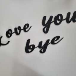 Love You, Bye - Wall Decor, Quirky Home Interior Gift, Door Decoration - thumbnail 3