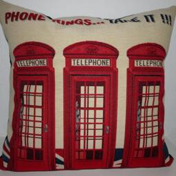 Decorative Pillow Cover Phone Rings Union Jack Tapestry Fabric England Gb Chill Corduroy - thumbnail 2