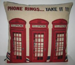 Decorative Pillow Cover Phone Rings Union Jack Tapestry Fabric England Gb Chill Corduroy - thumbnail 1