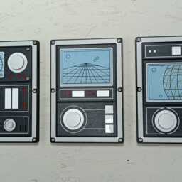 3D Sci-Fi Control Panel Wall Art Laser-Cut Mdf & Acrylic, Futuristic Decor - thumbnail 3
