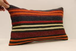 Decorative Throw Pillow, 12x20 Pillow Cover, Bohemian Kilim Handwoven Turkish Pillow, Sofa Pillow, Cushion Cover 4Oef-617
