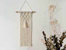 Big Macrame Wall Hanging For Boho Apartment, Nordic Style Interior Decor, Above Couch Tapestry, Gift Woman, Unique Geometric Pattern