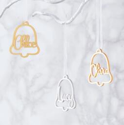 Personalised Jingle Bell Metallic Christmas Decoration - thumbnail 1