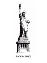 statue Of Liberty - Ink Drawing Print Nyc, New York - thumbnail 2