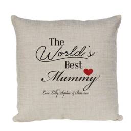 Personalised Cushion Cover, The World's Best Mum, Nan, Grandma - thumbnail 1