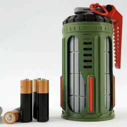 Sci-Fi Grenade - Aa Battery Holder Gamer Desk Tidy Cosplay Prop Gaming Inspired - thumbnail 4