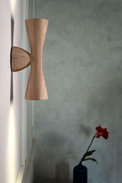 Handmade Oak Wall Sconce Plug-In Bedside Lamp & Vanity Light Fixture - Modern Farmhouse Led Lighting - image 1