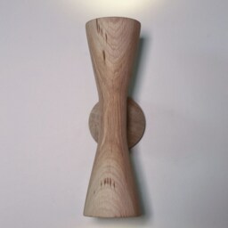 Handmade Oak Wall Sconce Plug-In Bedside Lamp & Vanity Light Fixture - Modern Farmhouse Led Lighting - thumbnail 2