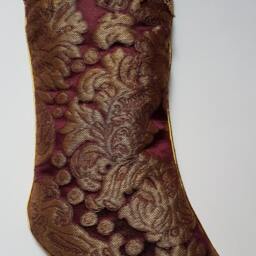 Luxury Christmas Stocking Amethyst & Gold Silk Brocatelle Rubelli Fabric Tebaldo Pattern - Made in Italy - thumbnail 2