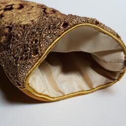 Luxury Christmas Stocking Amethyst & Gold Silk Brocatelle Rubelli Fabric Tebaldo Pattern - Made in Italy - thumbnail 3
