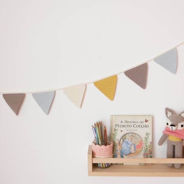 Bunting Garland, Nursery Bunting, Scandinavian Decor, Newborn Room Wall Baby Boy Decoration, Playroom Decoration - image 1
