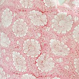 Pink Indian Block Print Pillow Coven , Cotton Voile Hand Mede - thumbnail 3