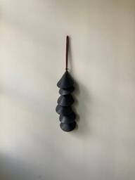 Matte Black Ceramic Tile Wall Hanging Handmade Wabi Sabi Decor - thumbnail 1