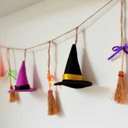 Halloween Broom & Witch Hat Garland, Party Decor, Broomsticks, Trick Or Treat, Gift - thumbnail 3