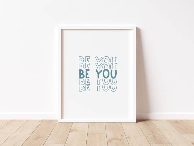 Be You Modern Art Print - Children's Bedroom, Playroom Decor - image 1