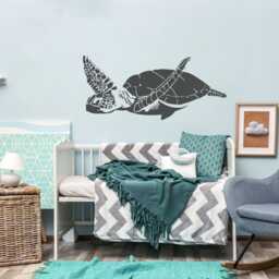 Sea Turtle Vinyl Wall Decal Ocean Bathroom Decor Lw60 - thumbnail 3