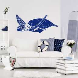 Sea Turtle Vinyl Wall Decal Ocean Bathroom Decor Lw60 - thumbnail 4