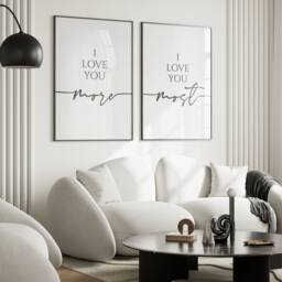 I Love You More Most Set Of 2 Prints. Couples Gift. Bedroom Printable. Valentines Day Gift For Him. Living Room Prints, Wall Art - thumbnail 3