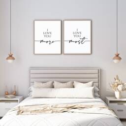 I Love You More Most Set Of 2 Prints. Couples Gift. Bedroom Printable. Valentines Day Gift For Him. Living Room Prints, Wall Art - thumbnail 2