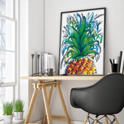Pineapple Wall Decor, Print, Printable Art, Fruir Fruit Poster, Kitchen Art - thumbnail 2
