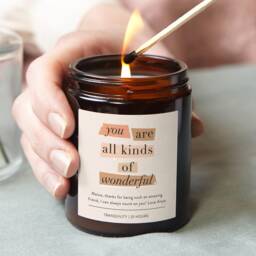 Personalized Soy Wax Candle, All Kinds Of Wonderful, Friend Gift