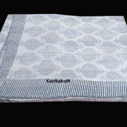 Handblock Ajrak Quality Quilt Blanket Queen/King Size Kantha Indian Cotton Hand Stitched Bedspread Bohemian - thumbnail 3