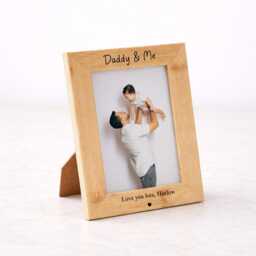 Personalised Bamboo Daddy & Me Photo Frame - Engraved Father's Day Keepsake Gift From Child - thumbnail 2