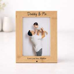 Personalised Bamboo Daddy & Me Photo Frame - Engraved Father's Day Keepsake Gift From Child - thumbnail 3