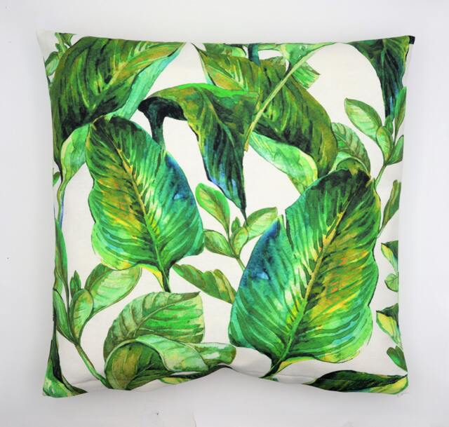 Monstera Cushion Cover, 45 X cm/18 Inches, Tropical Leaves Green Easter Gift, Christmas Gift - image 1
