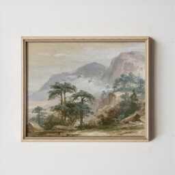 Misty Mountain Poster, Cliff Landscape Print, Nature Wall Art, Paper - thumbnail 3