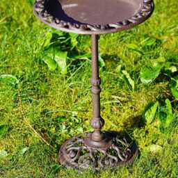 Cast Iron Bird Bath -Outdoor Garden Metal Feeder Antique Freestanding Robin Decoration British Gift - thumbnail 2