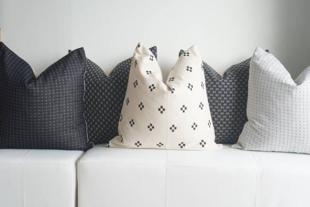Black & Beige Boho Pillow Cover Set Textured Home Decor - image 1