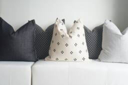 Black & Beige Boho Pillow Cover Set Textured Home Decor - thumbnail 1