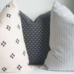 Black & Beige Boho Pillow Cover Set Textured Home Decor - thumbnail 3