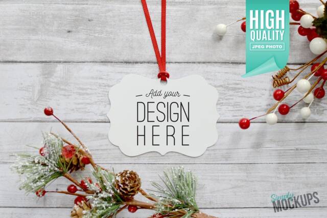Benelux Aluminum Christmas Ornament Mockup - High Quality Digital Download - image 1