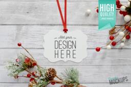 Benelux Aluminum Christmas Ornament Mockup - High Quality Digital Download - thumbnail 1