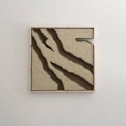 Framed Abstract Textured Art - 3D Wall Sculptural Plaster Topographic Map Wabi Sabi Topography - thumbnail 1