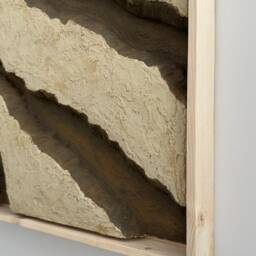 Framed Abstract Textured Art - 3D Wall Sculptural Plaster Topographic Map Wabi Sabi Topography - thumbnail 2