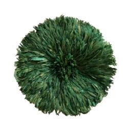 Dark Green Juju Hat- Feather Wall Hanging- Interior Contemporary Decor- Authentic African Accessory - thumbnail 1