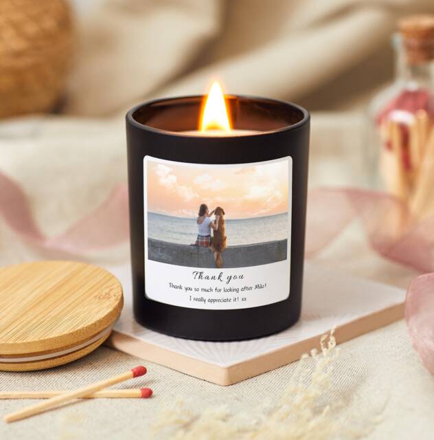 Thank You Photo Candle For Any Occasion, Personalised Gift Set, Coworker, Pet Sitter Appreciation - image 1