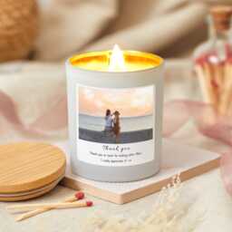 Thank You Photo Candle For Any Occasion, Personalised Gift Set, Coworker, Pet Sitter Appreciation - thumbnail 3