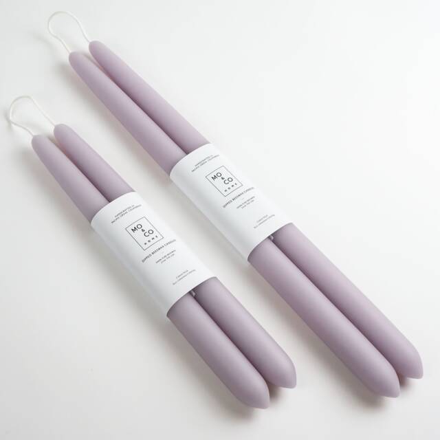 Beeswax Taper Candles Candles, Purple Lavender Spring Decor, Easter Table Handmade in Usa - image 1