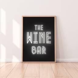 The Wine Bar Print - Retro Print, Kitchen Wall Art, Home Decor, Art Deco Cart Typography - thumbnail 1