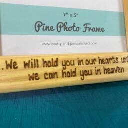 Miscarriage/stillbirth Baby Loss Memorial - Personalised Solid Wood Photo Frame Hand Engraved 7x5 - thumbnail 2