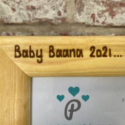 Miscarriage/stillbirth Baby Loss Memorial - Personalised Solid Wood Photo Frame Hand Engraved 7x5 - thumbnail 3